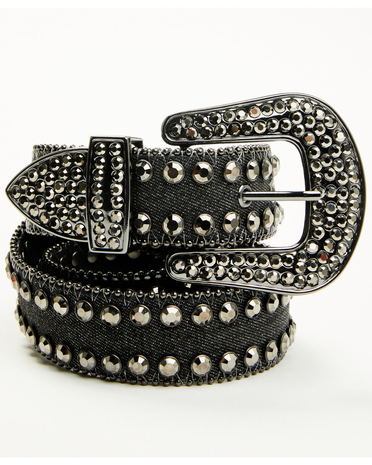 Image #1 - Shyanne Women's Denim Embellished Bling Belt, Black, hi-res