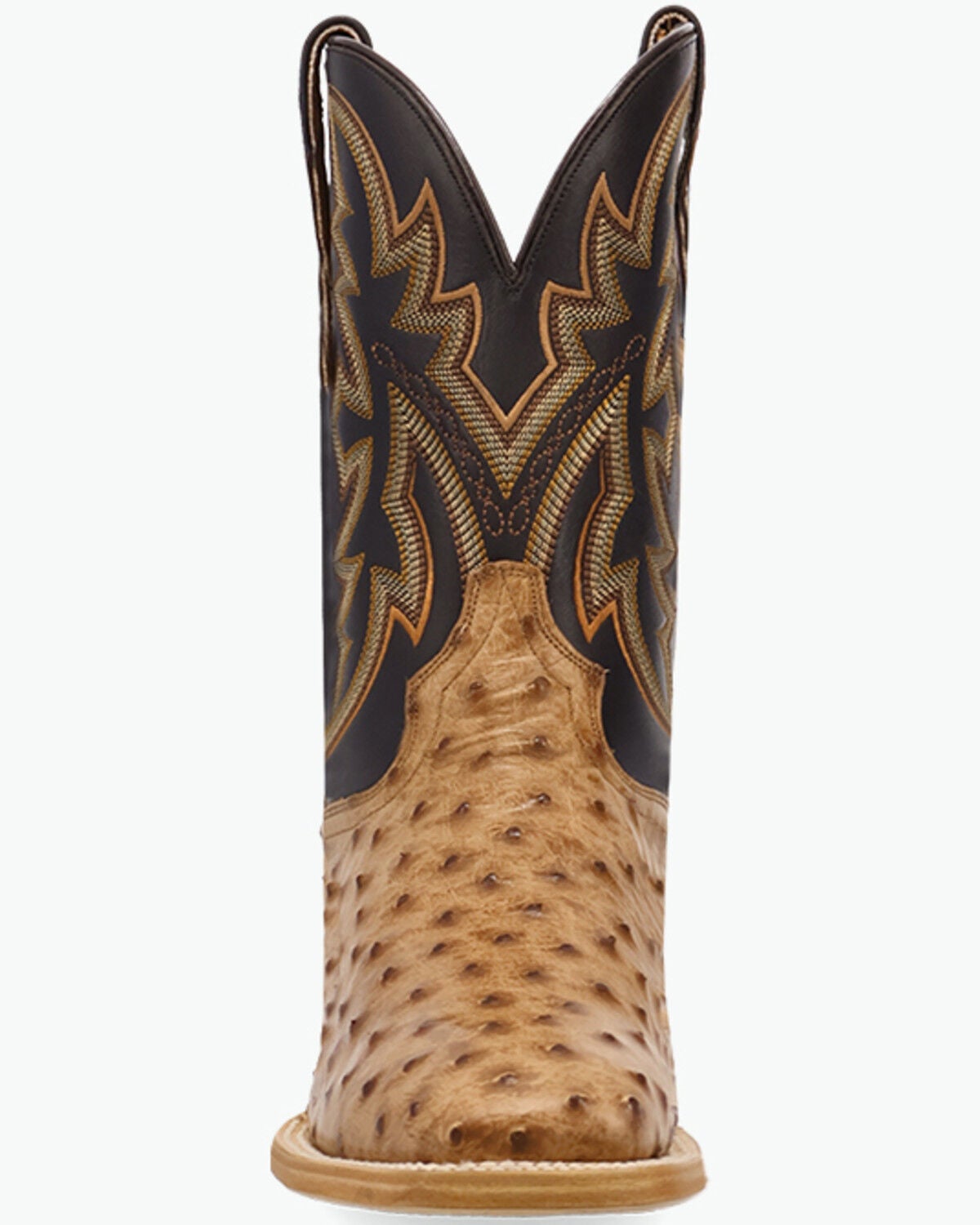 Image #4 - Dan Post Men's Livingston Exotic Ostrich Western Boots - Broad Square Toe, Tan, hi-res