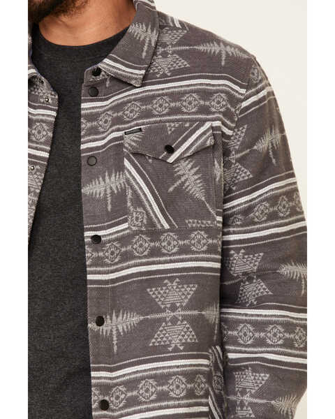 Image #3 - Rock & Roll Denim Men's Southwestern Jacquard Print Long Sleeve Button Down Shirt Jacket , Charcoal, hi-res