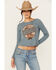 Image #1 - Originality Women's Whiskey Business Thermal Graphic Tee, Blue, hi-res