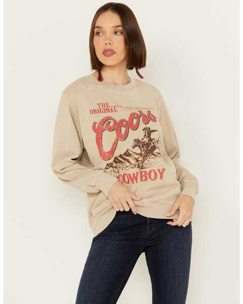 Changes Women's OG Coors Cowboy Graphic Sweatshirt , Cream, hi-res