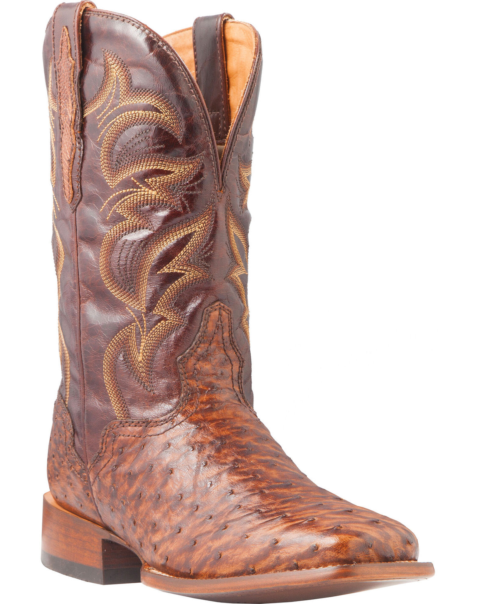 El Dorado Men s Handmade Full Quill Ostrich Stockman Boots Broad