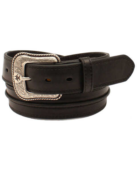 Ariat Men's Bump Leather Western Belt, Black, hi-res