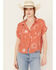 Image #1 - Wild Moss Women's Novelty Print Camp Shirt , Rust Copper, hi-res