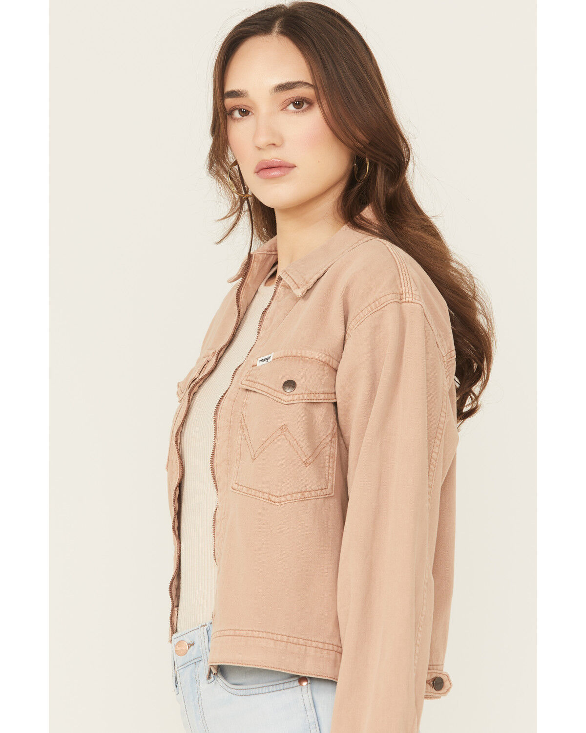 Image #2 - Wrangler Women's Raw Umber Rodeo Denim Utility Jacket, Brown, hi-res