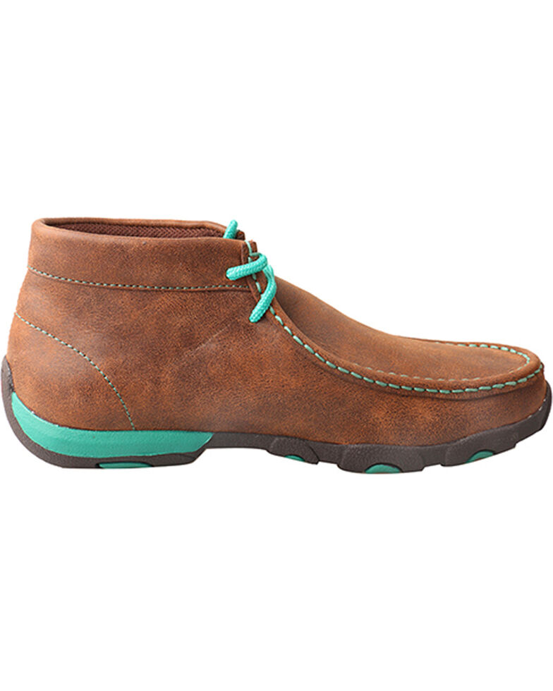 Twisted X Women's Brown Turquoise Driving Mocs - Moc Toe, Brown, hi-res