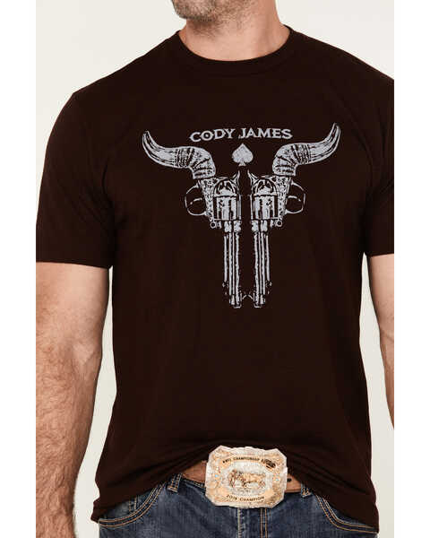 Image #3 - Cody James Men's Bullhead Guns Short Sleeve Graphic T-Shirt, Burgundy, hi-res