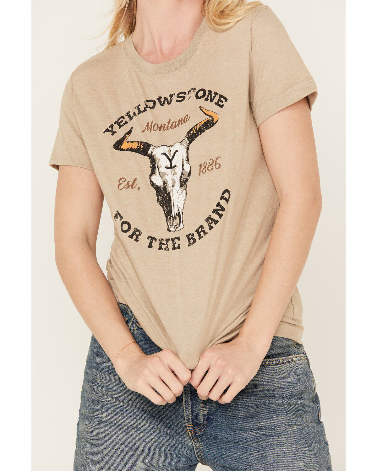 Image #3 - Paramount Network's Yellowstone Women's Dutton Ranch Short Sleeve Graphic Tee, Ivory, hi-res