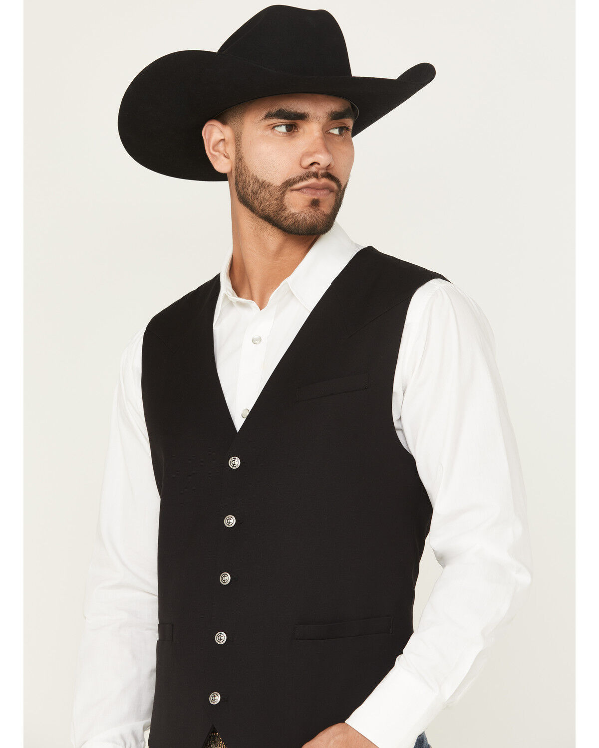 Image #2 - Cody James Men's Saratoga Button-Down Western Vest, Black, hi-res