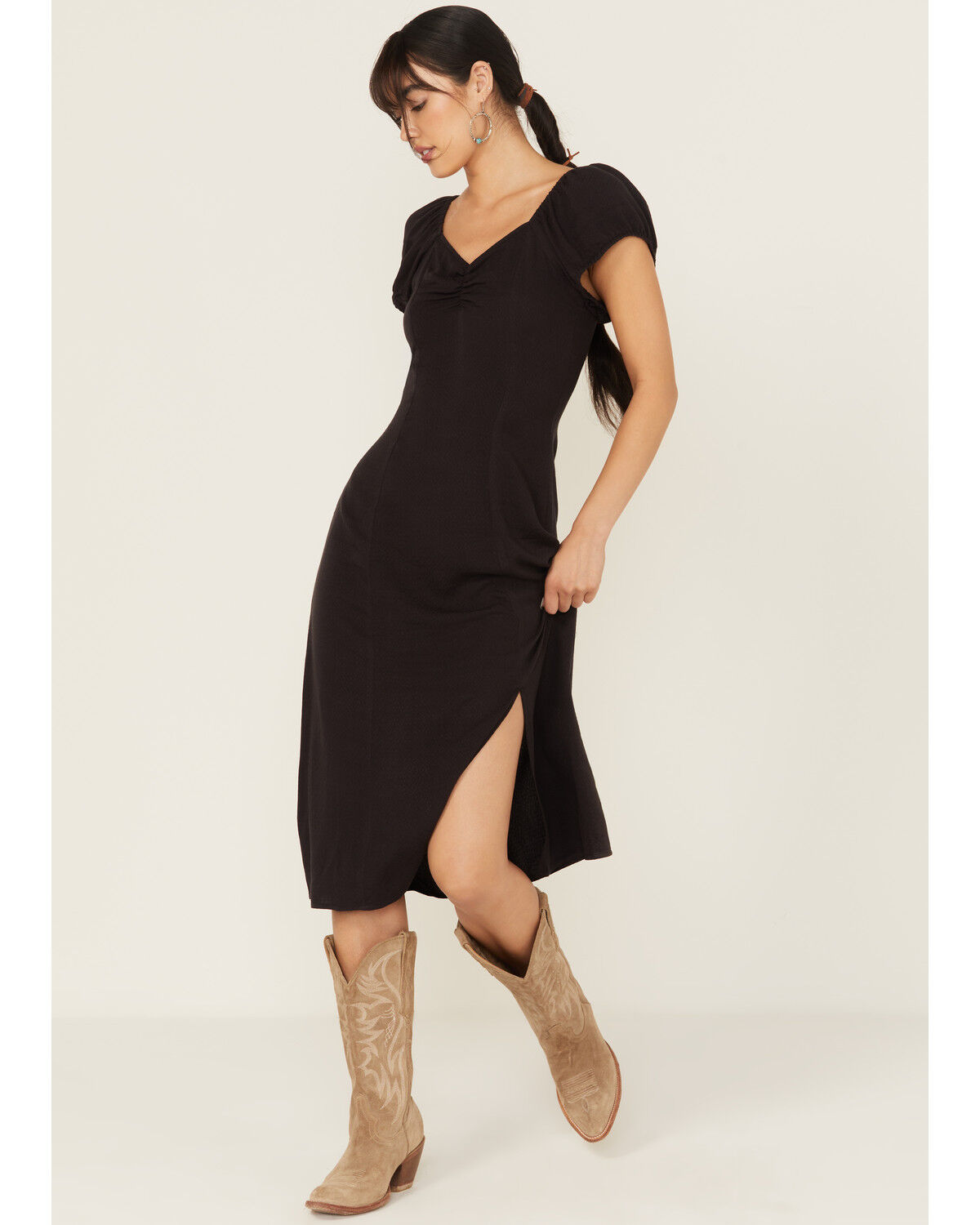 Image #1 - Idyllwind Women's Beth Jacquard Midi Dress, Black, hi-res