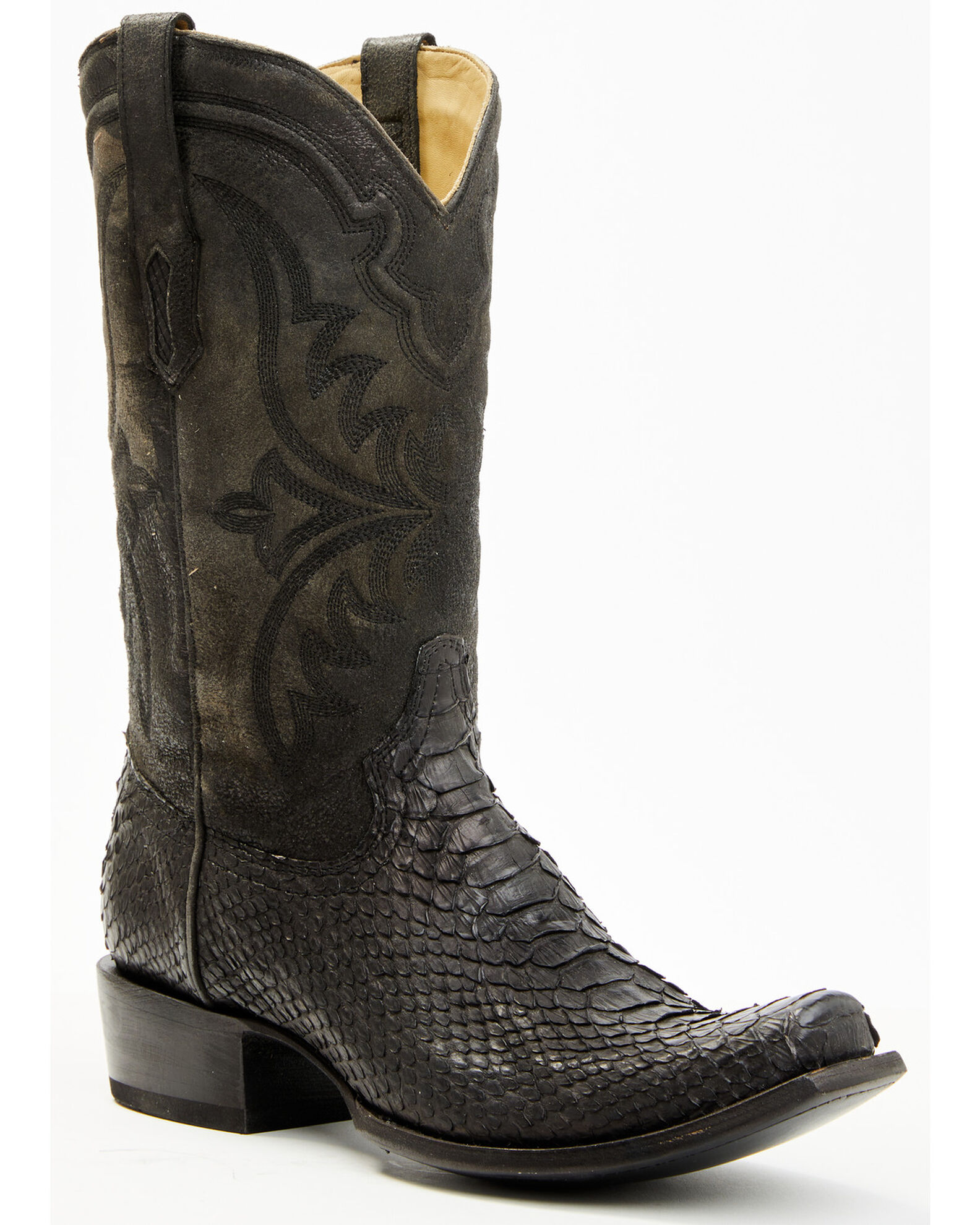 Image #1 - Corral Men's Exotic Python Western Boots - Square Toe, Black, hi-res
