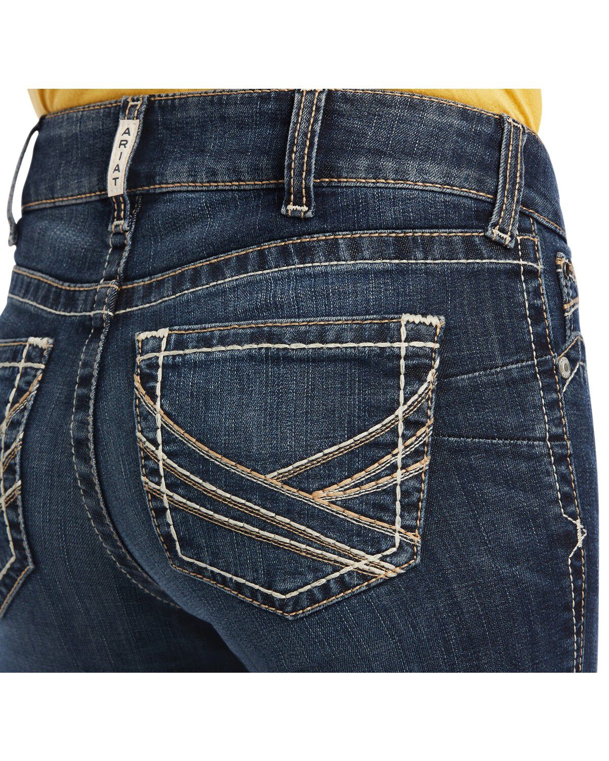 Image #3 - Ariat Women's R.E.A.L. Medium Wash Mid Rise Lexi Slim Stretch Bootcut Jeans - Plus, Blue, hi-res