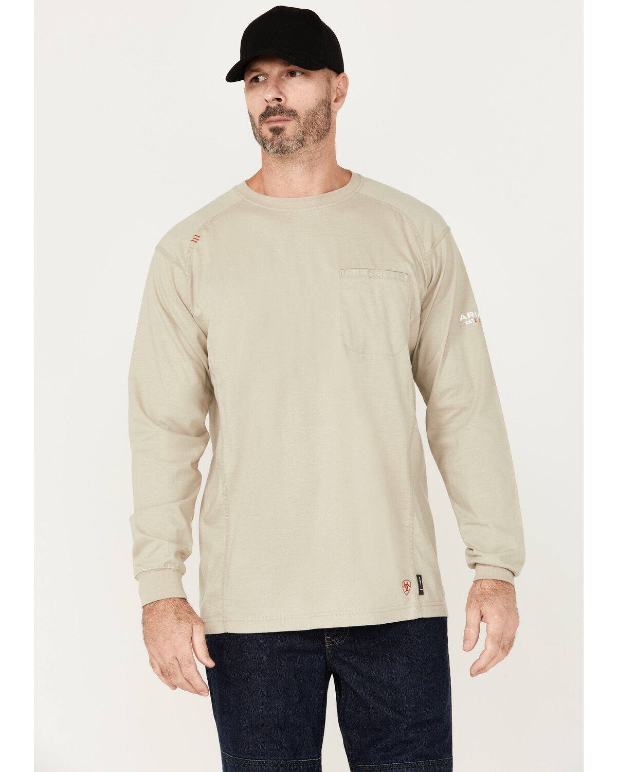 Image #2 - Ariat Men's FR Air True Grit Long Sleeve Work T-Shirt, Grey, hi-res