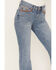 Image #4 - Shyanne Women's Chevron Embroidered Light Wash Mid Rise Flare Jeans, Light Wash, hi-res