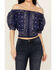 Image #3 - Beyond The Radar Women's Bandana Print Cropped Top, Navy, hi-res