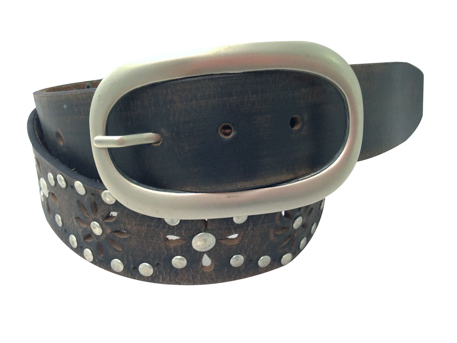 Image #1 - Danbury Women's Floral Cutout Belt, Brown, hi-res