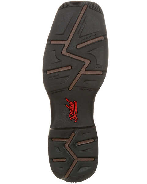 Image #7 - Durango Men's Rebel Pull On Western Performance Boots - Broad Square Toe, Chocolate, hi-res