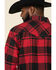Resistol Men's Red Lumberjack Large Check Plaid Long Sleeve Western Shirt , Red, hi-res