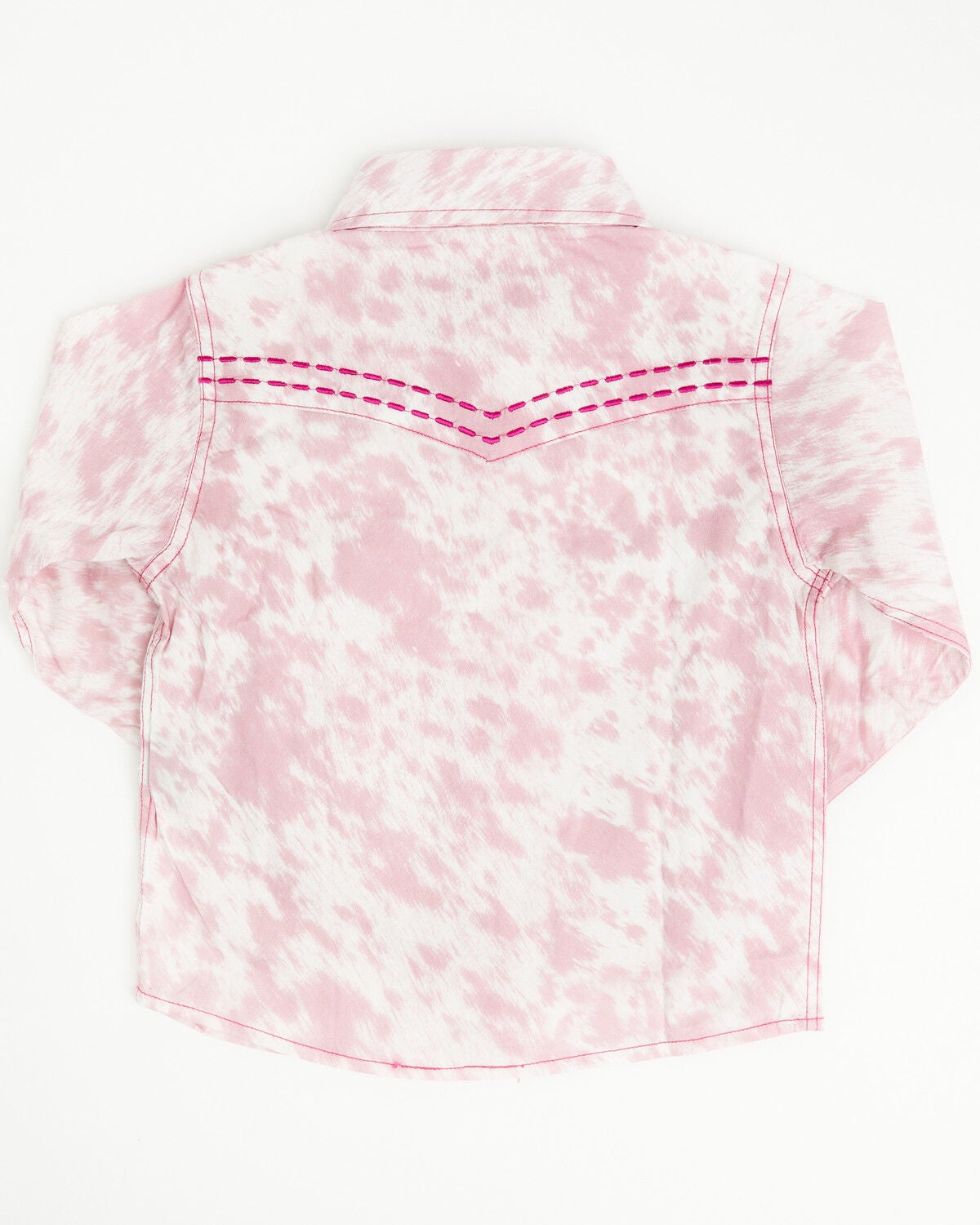 Image #3 - Cowgirl Hardware Toddler Girls' Cowhide Print Long Sleeve Snap Western Shirt, Pink, hi-res