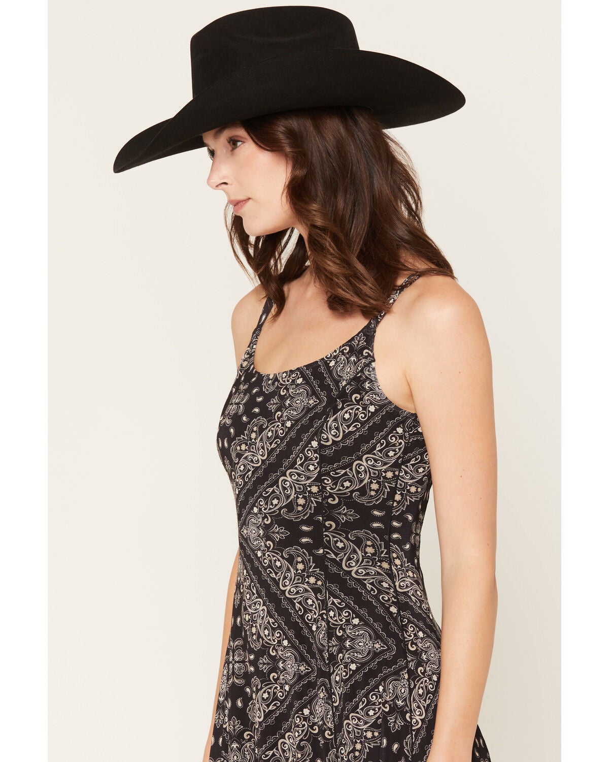 Image #2 - Idyllwind Women's Blackmoor Bandana Print Mesh Mini Dress, Black, hi-res