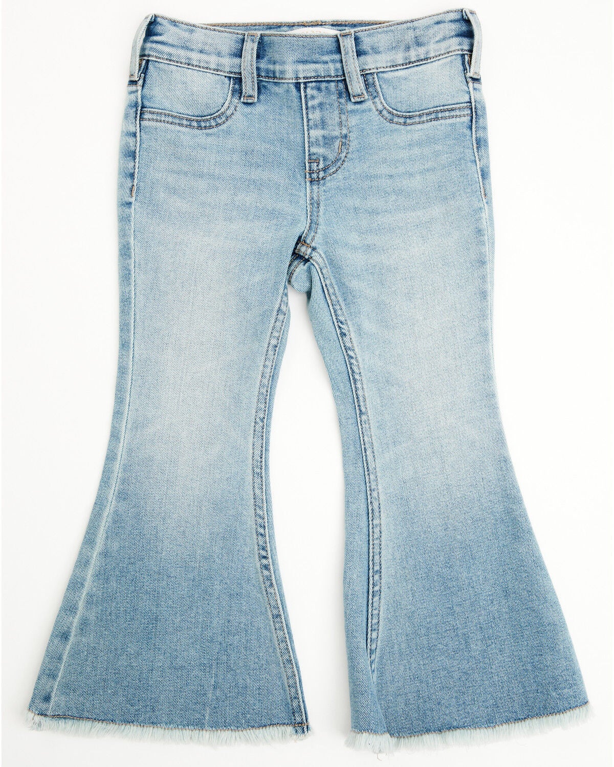 Image #3 - Shyanne Toddler Girls' Light Wash Lacey Bow Embroidered Flare Stretch Denim Jeans, Light Wash, hi-res