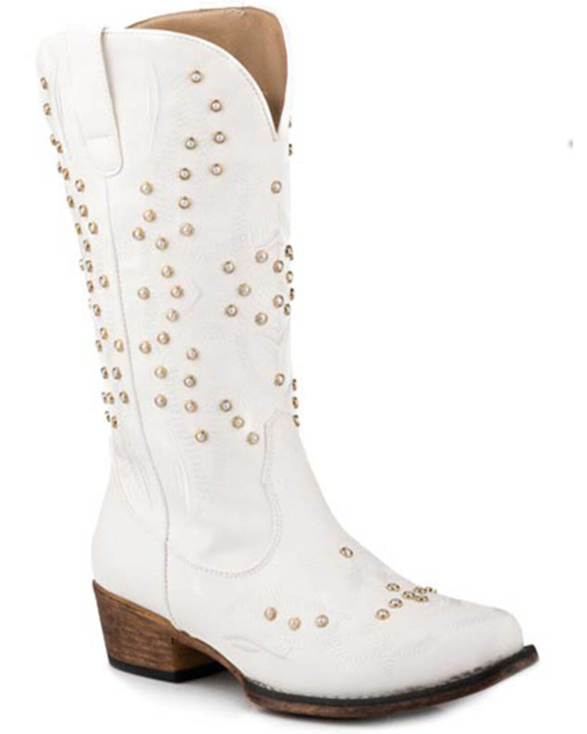 Image #1 - Roper Women's Riley Pearl Western Boots - Snip Toe, White, hi-res
