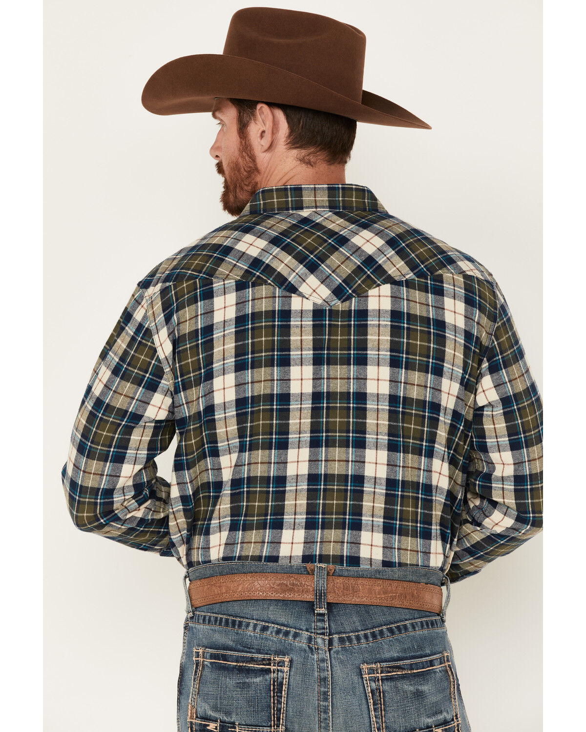 Image #4 - Cody James Men's Buck Plaid Print Long Sleeve Snap Western Flannel Shirt, , hi-res