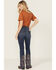 Image #3 - Idyllwind Women's Hawkins Dark Wash Rebel Mid Rise Boot Stitch Super Stretch Denim Jeans, Dark Wash, hi-res