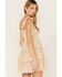 Image #2 - Jolt Women's Smocked Tiered Lace Mini Dress, Off White, hi-res