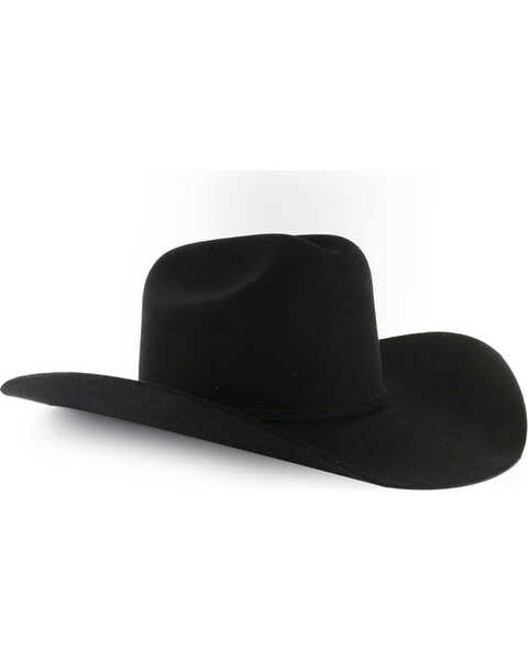 Image #1 - Rodeo King Low Rodeo 7X Felt Cowboy Hat, Black, hi-res