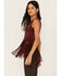Image #4 - Shyanne Women's Faux Suede Fringe Tank Top, Wine, hi-res