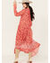 Image #4 - Free People Women's See It Through Floral Long Sleeve Maxi Dress, Red, hi-res