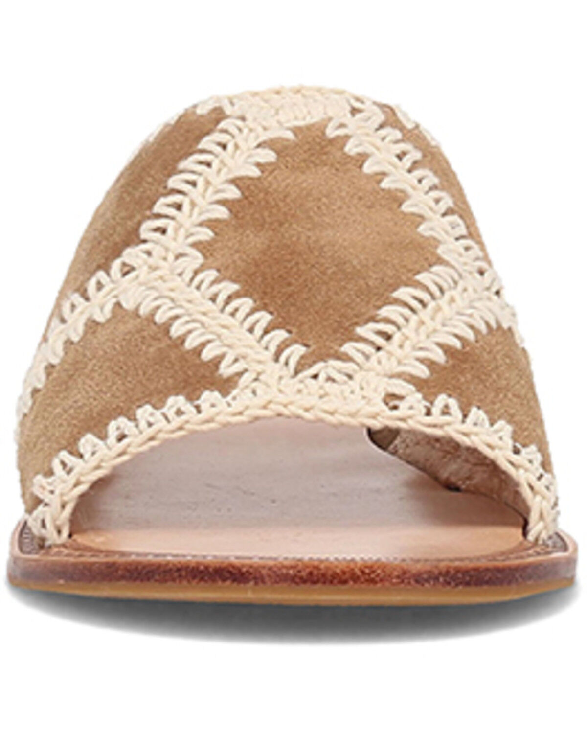Image #4 - Frye Women's Ava Crochet Slide Sandals, Brown, hi-res