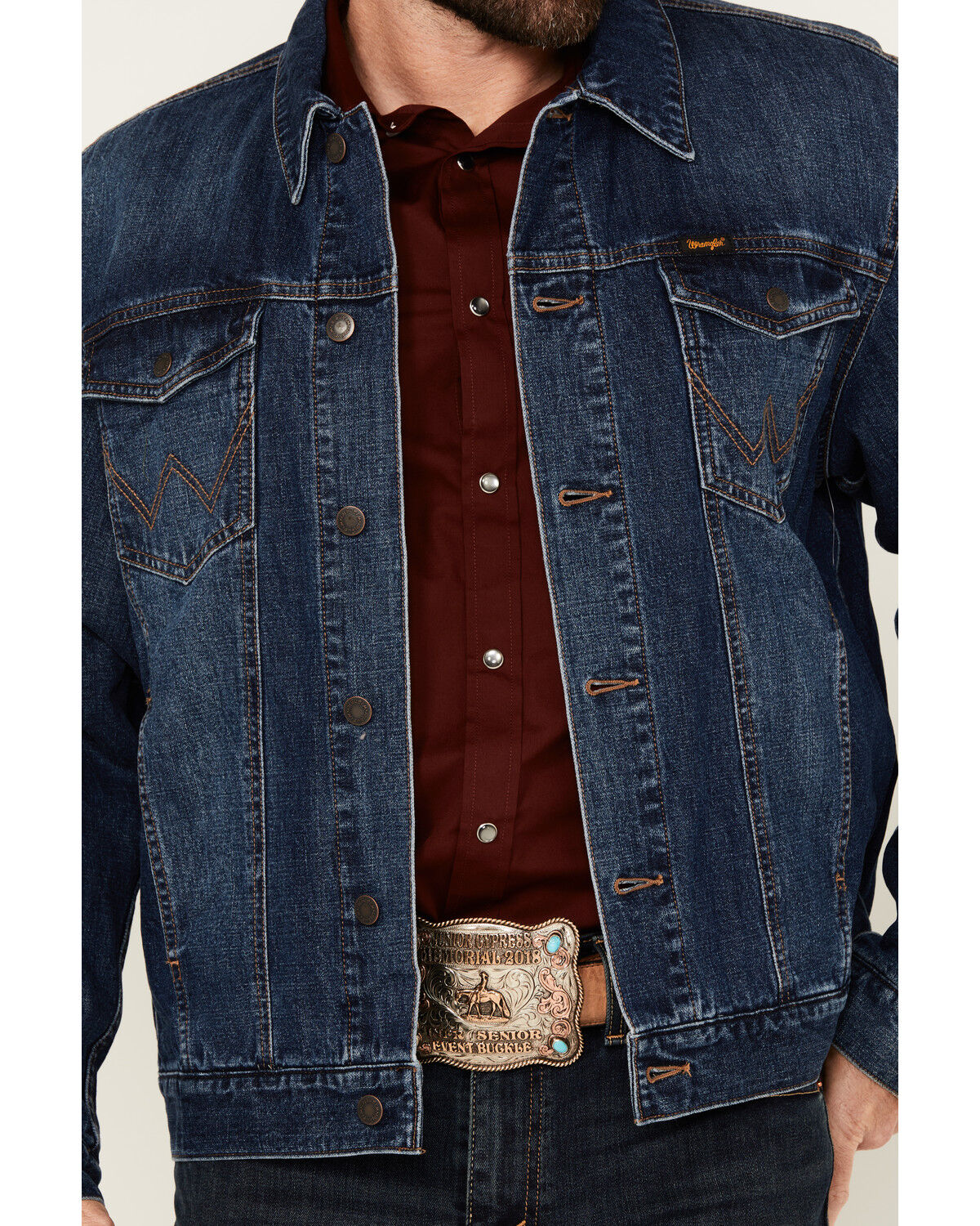 Image #3 - Wrangler Men's Medium Wash Flannel Lined Denim Jacket, Medium Wash, hi-res