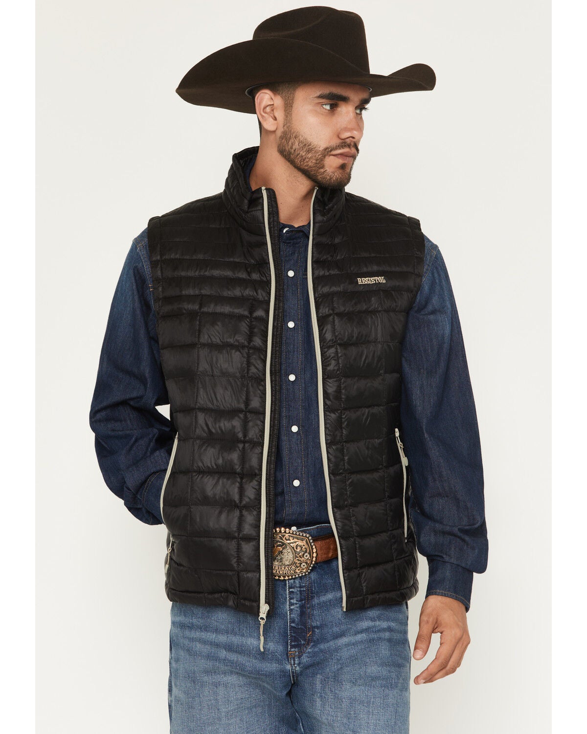 Image #1 - Resistol Men's Cold Bloq Puffer Vest, Black, hi-res