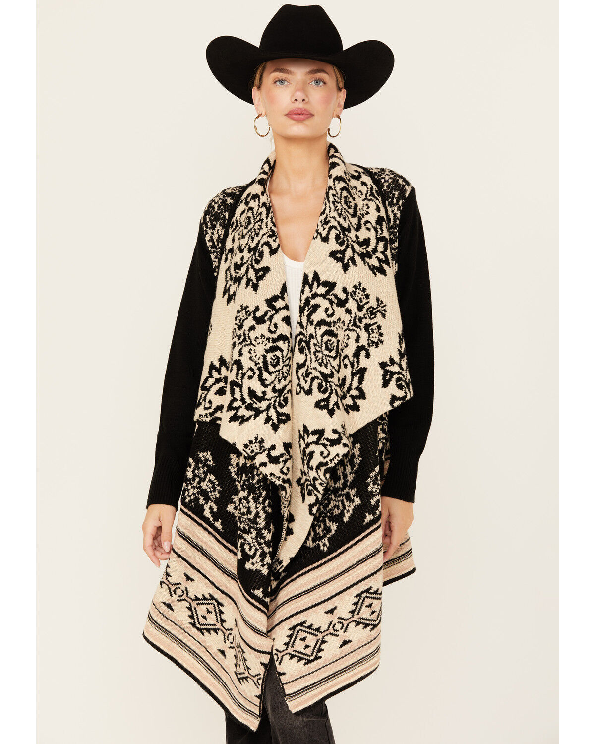 Image #3 - Shyanne Women's Reversible Shawl Cardigan, Black, hi-res