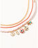Image #1 - Shyanne Women's Pink & Red Braided Gold Chain Charm Bracelet Set, Gold, hi-res
