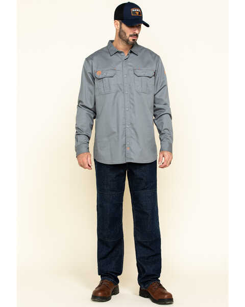Image #6 - Hawx Men's FR Long Sleeve Work Shirt - Big , Silver, hi-res
