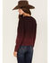 RANK 45 Women's Long Sleeve Ombre Pullover Sweater, Burgundy, hi-res