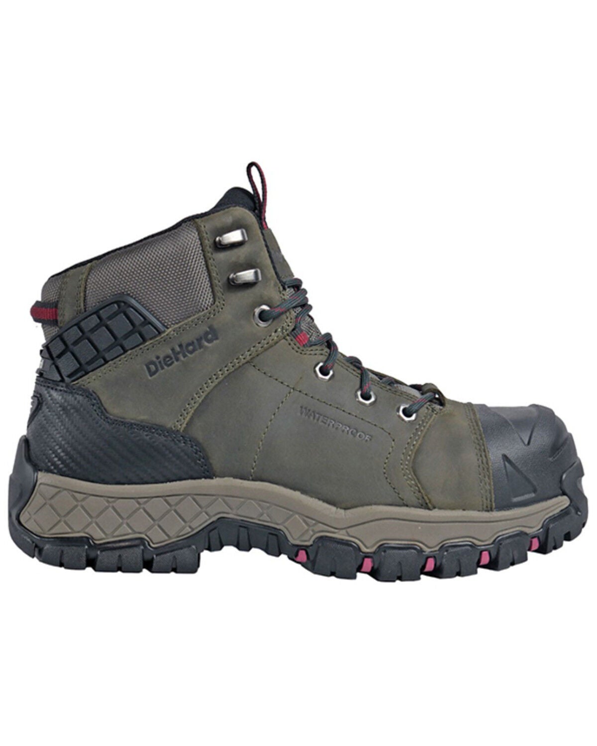 Image #2 - Die Hard Men's Comet 6" Lace-Up Work Boots - Composite Toe, Olive, hi-res