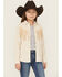 Image #1 - Shyanne Girls' Fringe Corduroy Long Sleeve Snap Western Shirt, Natural, hi-res