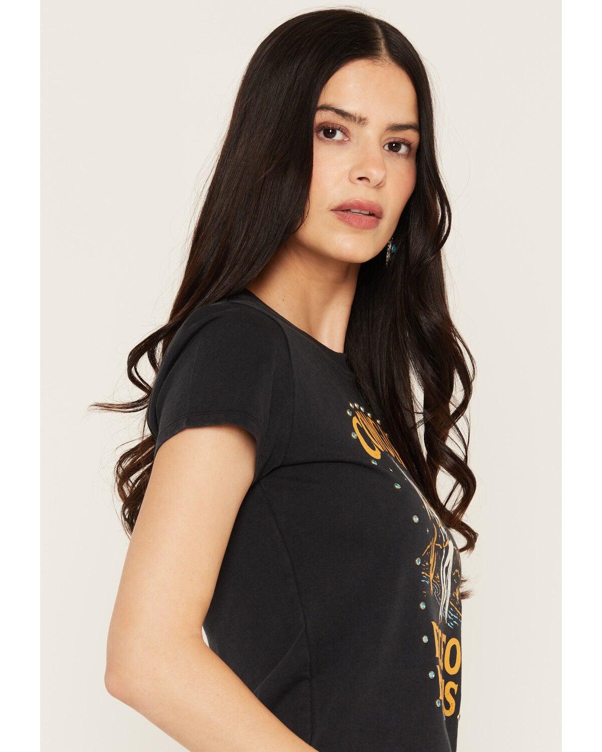 Image #2 - Blue Life Women's Cowgirl Rodeo Short Sleeve Graphic Tee, Black, hi-res