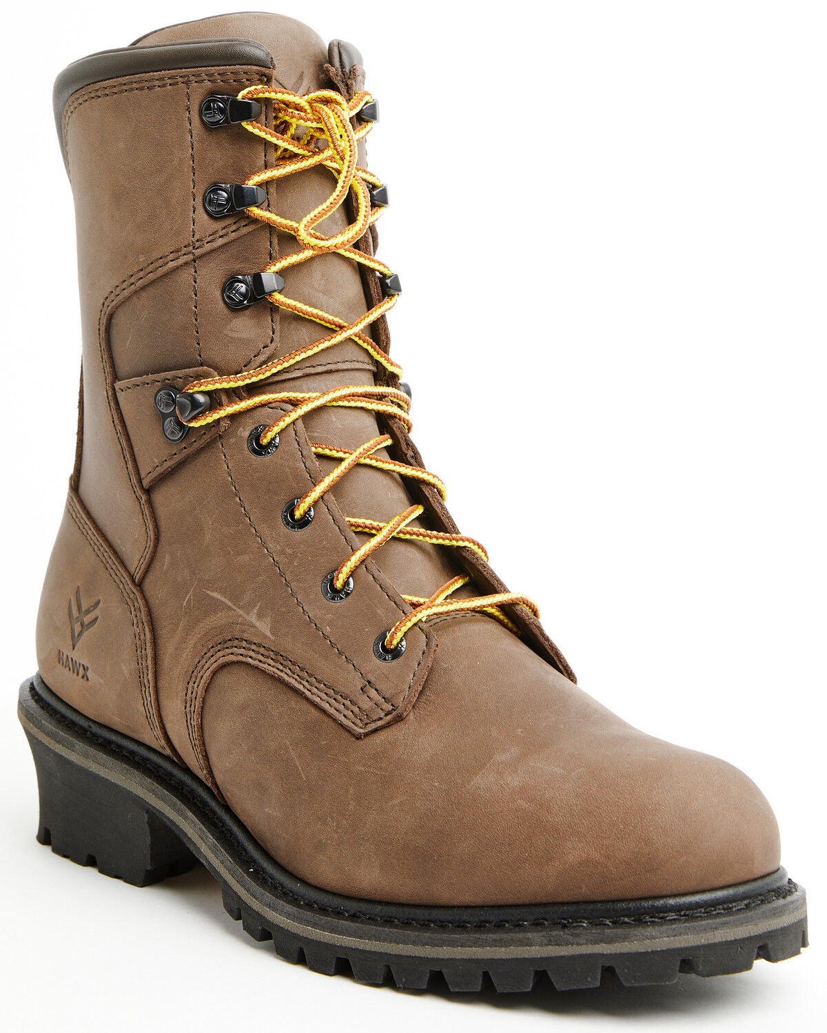 Hawx Men's 8" Logger Lace-Up Work Boot - Soft Toe, Chocolate, hi-res