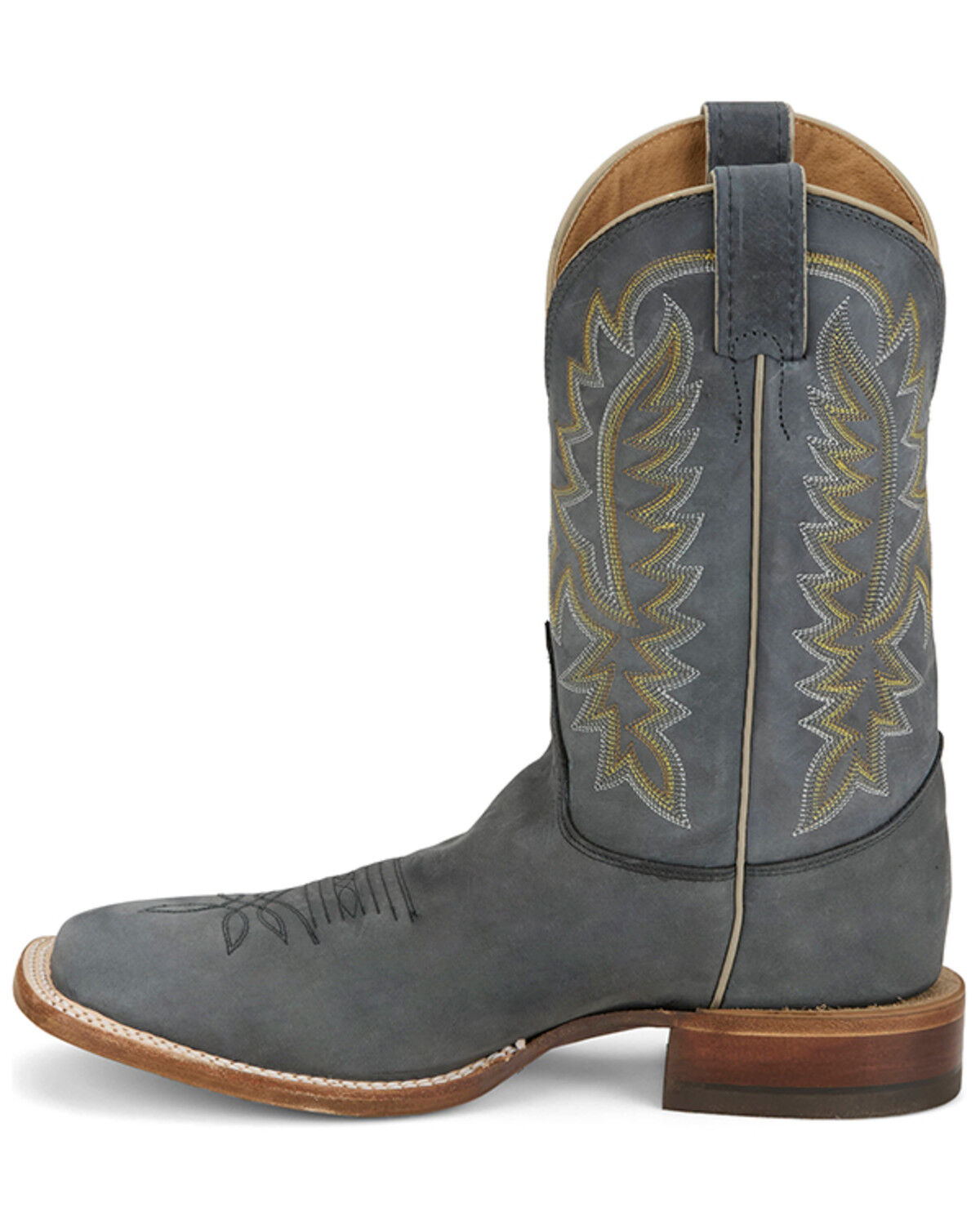 Image #3 - Justin Men's Rancho Western Boots - Broad Square Toe, Grey, hi-res