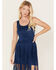 Image #3 - Idyllwind Women's Country Mannor Faux Suede Fringe Dress, Navy, hi-res