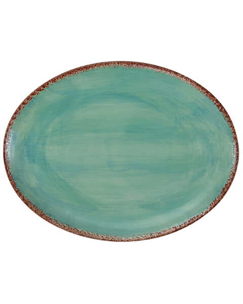HiEnd Accents Patina Ceramic Serving Platter, Turquoise, hi-res
