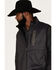 Image #2 - Cinch Men's Solid Windproof Zip-Front Softshell Vest , Black, hi-res