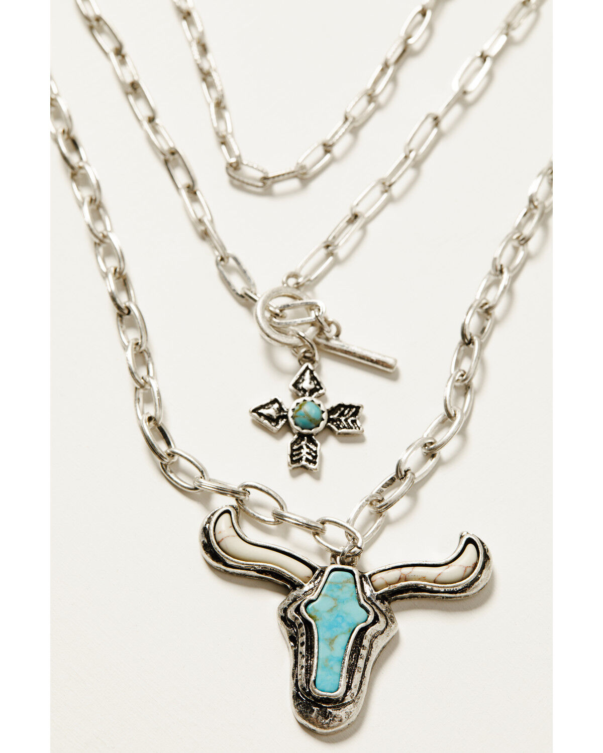 Image #2 - Idyllwind Women's Shenandoah Steerhead Necklace, Silver, hi-res