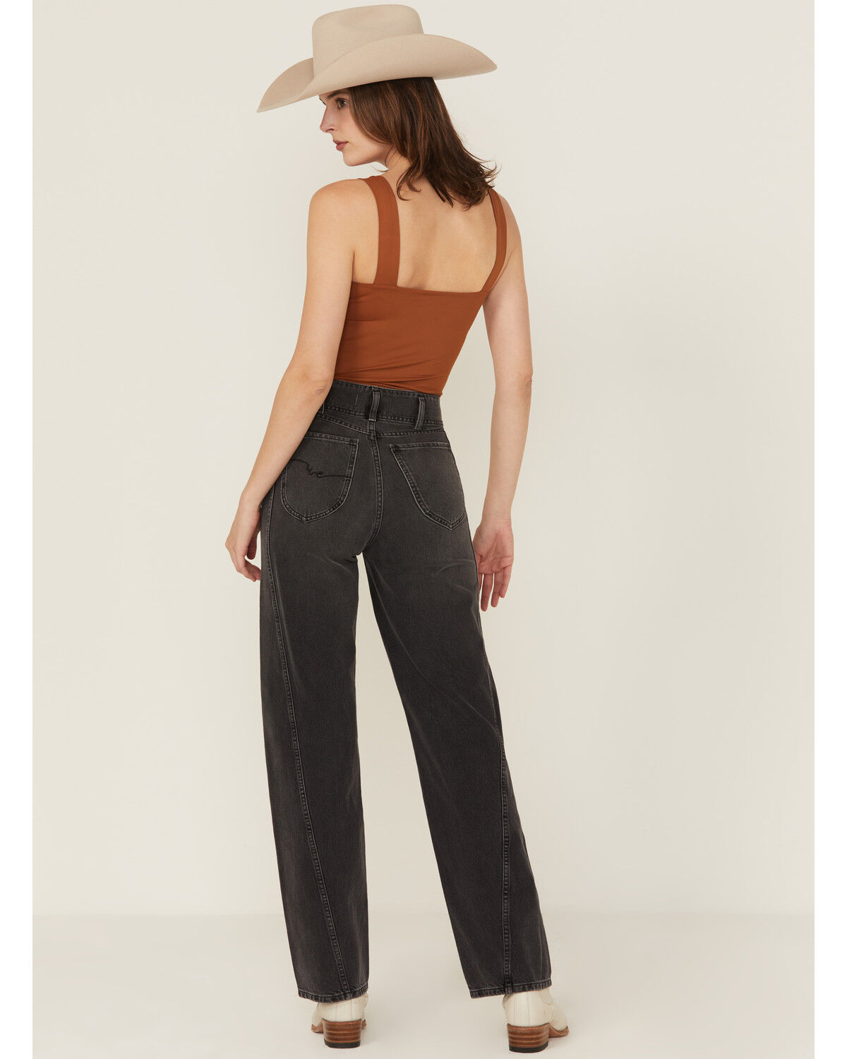 Image #3 - Free People Women's Aster High Rise Straight Denim Jeans, Black, hi-res