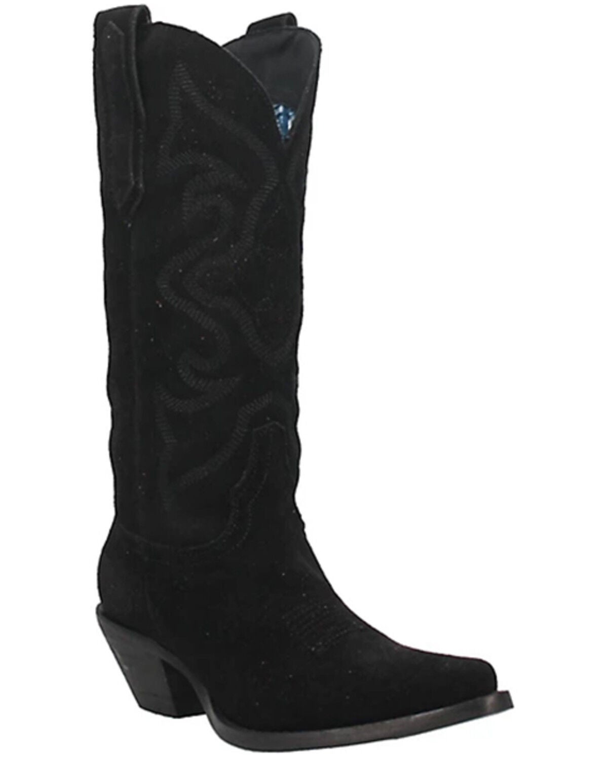 Image #1 - Dingo Women's Out West Suede Western Boots - Round Toe, Black, hi-res